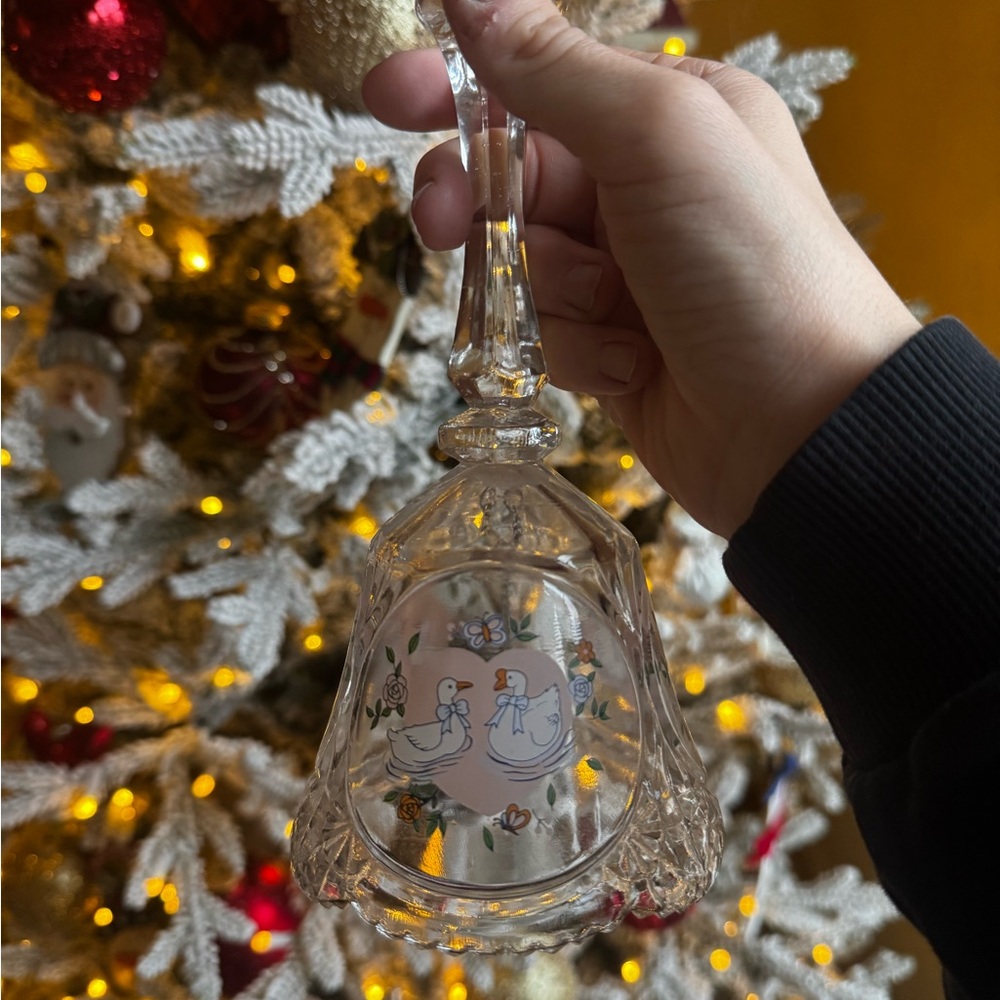Elegant Holiday Glass Bell Ornament